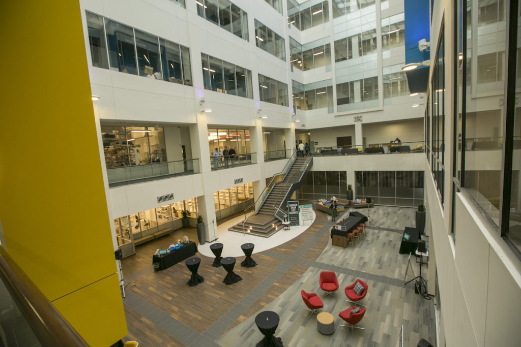 The BRiDGE Incubator space in the Chesterfield Building in downtown Durham.